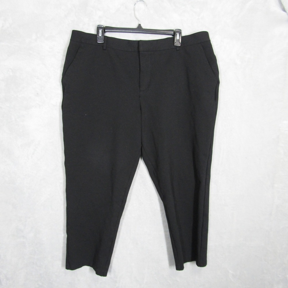 Universal Standard Pants Medium 16 Black Straight Leg Career Business Cropped